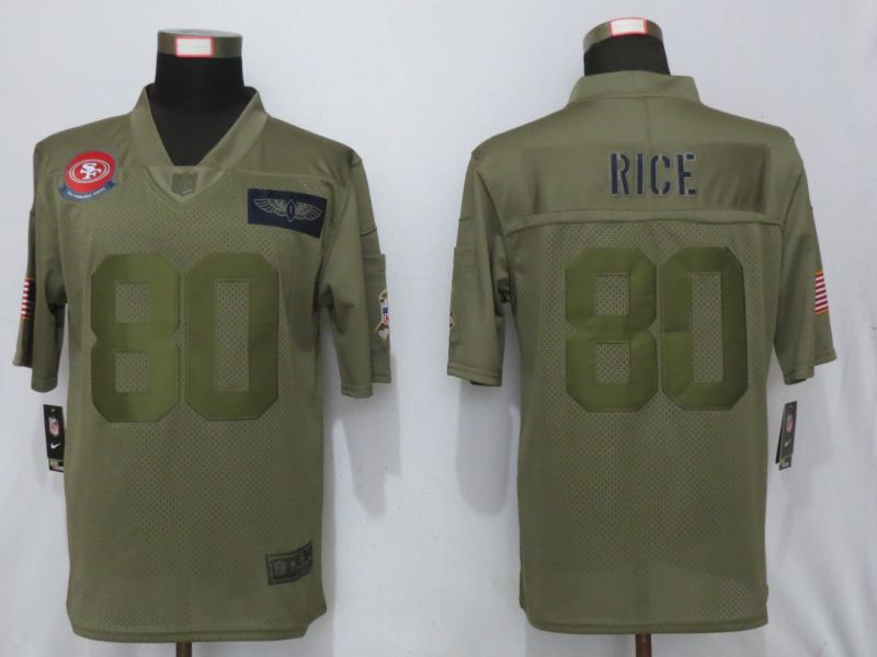Men San Francisco 49ers #80 Rice Nike Camo 2019 Salute to Service Limited NFL Jerseys